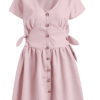 Button Up Mini Knotted Dress - Image 4