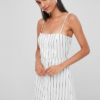 Button Up Striped Mini A Line Dress - Image 3