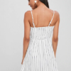 Button Up Striped Mini A Line Dress - Image 5