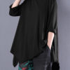 Casual Loose Long Sleeve Asymmetric Blouse