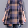 Casual Loose Plaid Long Sleeve Blouse - Image 3