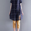 Casual Short Sleeve Shirt Plaid Blouse - Image 6