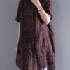 Casual Short Sleeve Shirt Plaid Blouse - Image 7