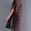Casual Short Sleeve Shirt Plaid Blouse - Image 9