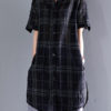 Casual Short Sleeve Shirt Plaid Blouse