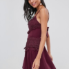 Crochet Overlay Tie Back Mini Sakter Dress - Image 3