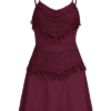 Crochet Overlay Tie Back Mini Sakter Dress - Image 4