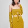 Cut Out Off Shoulder Long Sleeve Dress
