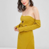 Cut Out Off Shoulder Long Sleeve Dress - Image 5