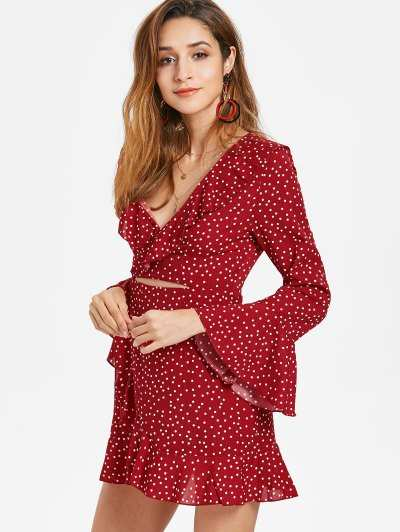 Cut Out Ruffles Dots Dress - Image 4