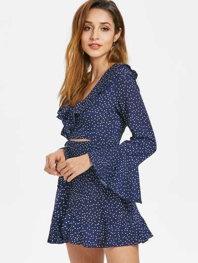 Cut Out Ruffles Dots Dress - Image 8
