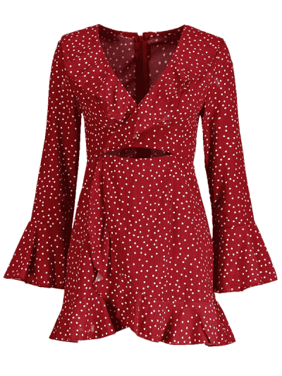 Cut Out Ruffles Dots Dress - Image 5