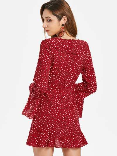 Cut Out Ruffles Dots Dress - Image 6