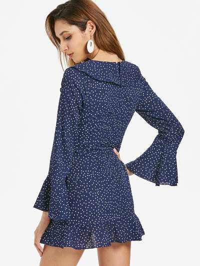 Cut Out Ruffles Dots Dress - Image 2