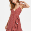 Dotted Ruffles Wrap Dress