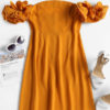 Dramatic Ruffle Sleeve Off The Shoulder Dress