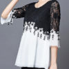 Elegant Lace Patchwork Half Sleeve Blouse - Image 4