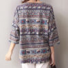 Ethnic Three Quarter Sleeve Loose Asymmetric Blouse - Image 4
