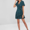 Faux Wrap Polka Dot Mini Tea Dress - Image 5
