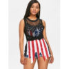 Fishnet and American Flag Slip Top T-shirt - Image 2