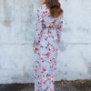 Floral Long Sleeve Tea Split Tie Waist Maxi Dresses - Image 5
