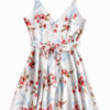 Floral Print Belted Surplice Skater Dress - Image 3