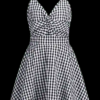 Gingham Twist Mini Dress - Image 4