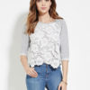 Half Sleeve Lace Patchwork Ruffled T-shirt