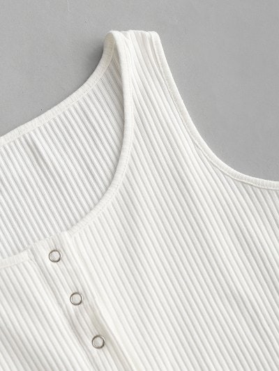 Knitted Snap Button Ribbed Bodycon Dress - Black S - Image 9