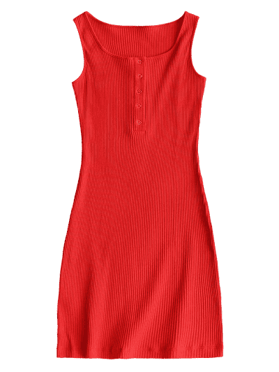 Knitted Snap Button Ribbed Bodycon Dress - Black S - Image 13