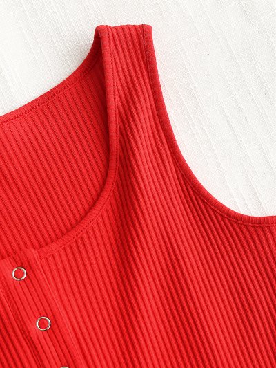 Knitted Snap Button Ribbed Bodycon Dress - Black S - Image 14