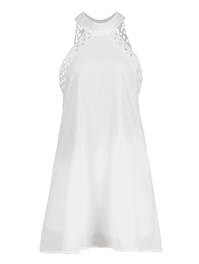 Knotted Crochet Trim Mini Dress - Image 3