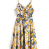 Leaf Print Tie Back Cami Midi Dress - Image 2