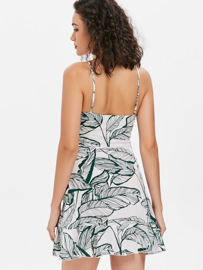 Leaves Asymmetric Cami Dress - Image 5
