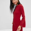 Long Bell Sleeve Mini Bodycon Dress - Image 5