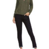 Long Sleeve V-Neck Lace Up Bandage Chiffon Blouses - Image 2