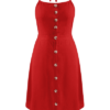 Open Back Button Up Halter Dress - Image 4