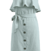 Overlay Buttoned Strapless Dress - Image 4