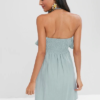 Overlay Buttoned Strapless Dress - Image 5