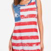 Patriotic American Flag High Low Tank Top