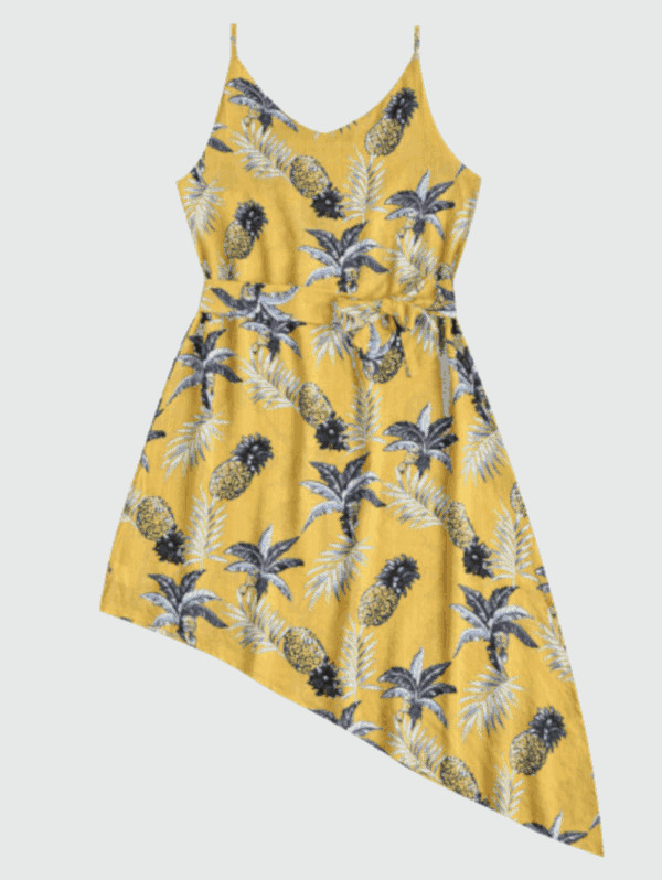 Pineapple Palm Asymmetrical Summer Dress - Image 3
