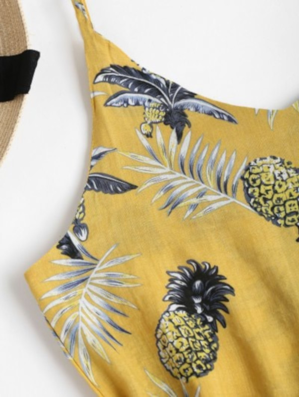 Pineapple Palm Asymmetrical Summer Dress - Image 4