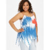 Plus Size Flounce Patriotic American Flag Tank Top - Image 2