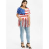 Plus Size Fringe American Flag Patriotic T-shirt - Image 2