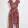 Polka Dot Wrap Split Cap Sleeve Maxi Dresses - Image 2