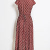 Polka Dot Wrap Split Cap Sleeve Maxi Dresses - Image 3