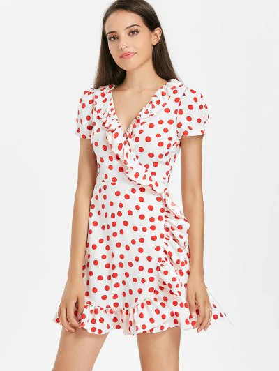 Printed Ruffles Wrap Dress - Image 8