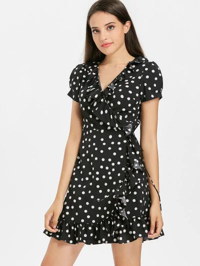 Printed Ruffles Wrap Dress - Image 12