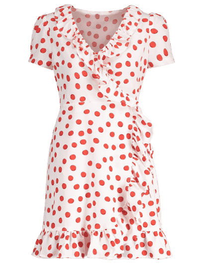 Printed Ruffles Wrap Dress - Image 9