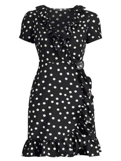 Printed Ruffles Wrap Dress - Image 13